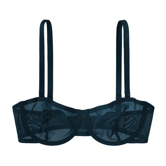 CUUP teal blue mesh balconet bra - Picture 1 of 4